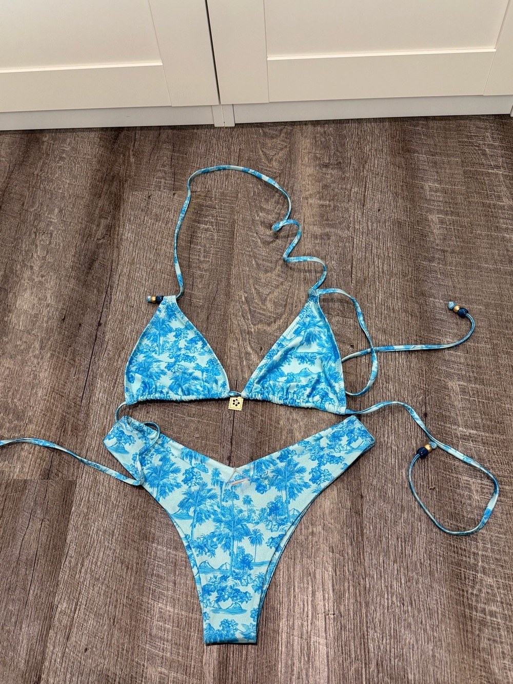 Kulani kini set Blue Palms bikini swimsuit